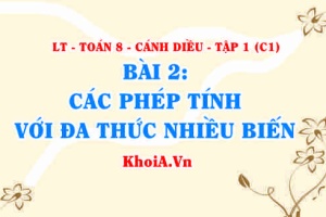 Cách chia đa thức cho đơn thức, Các phép tính với đa thức nhiều biến? Toán 8 bài 2 c1cd1